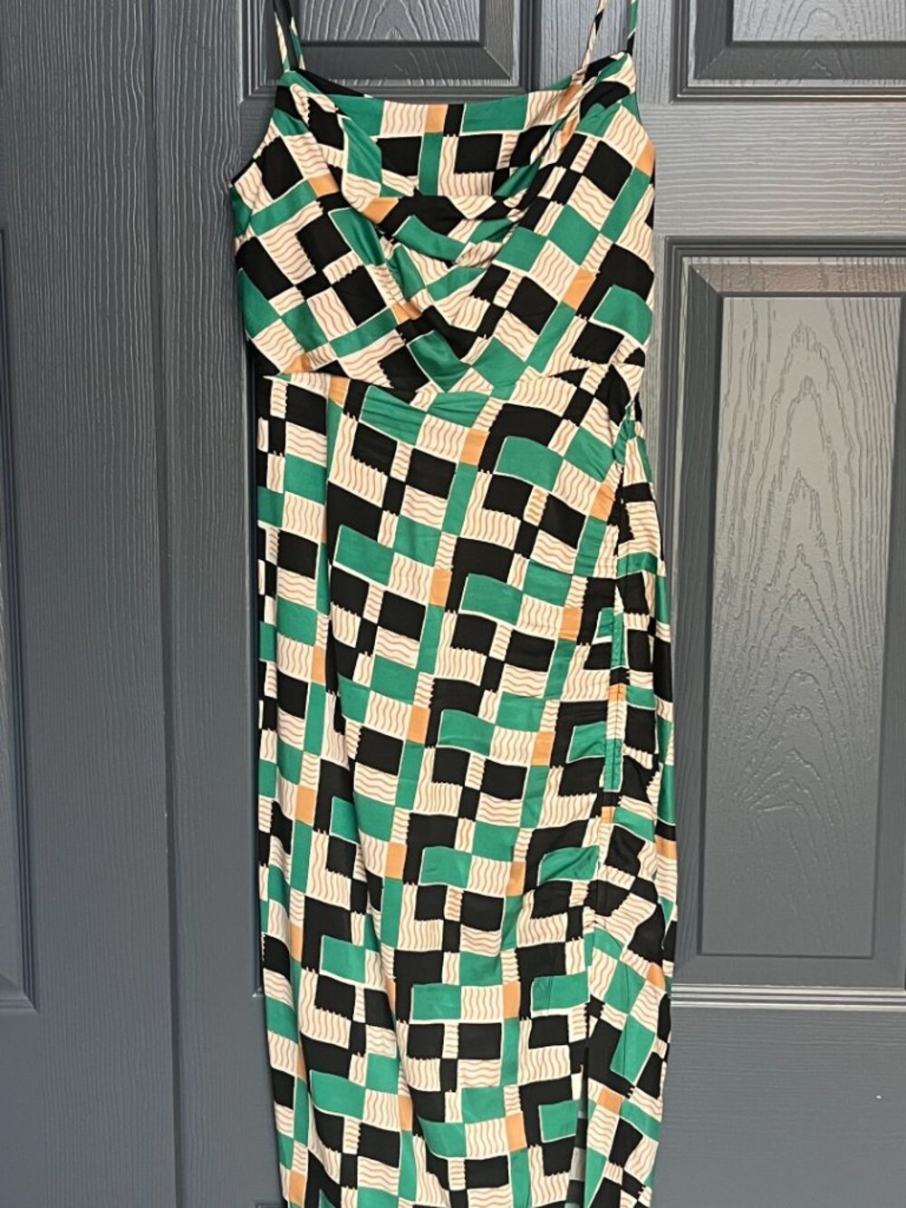 By Anthropologie Sleeveless Draped-Back Asymmetric Slip Midi Dress - Picture 7 of 8